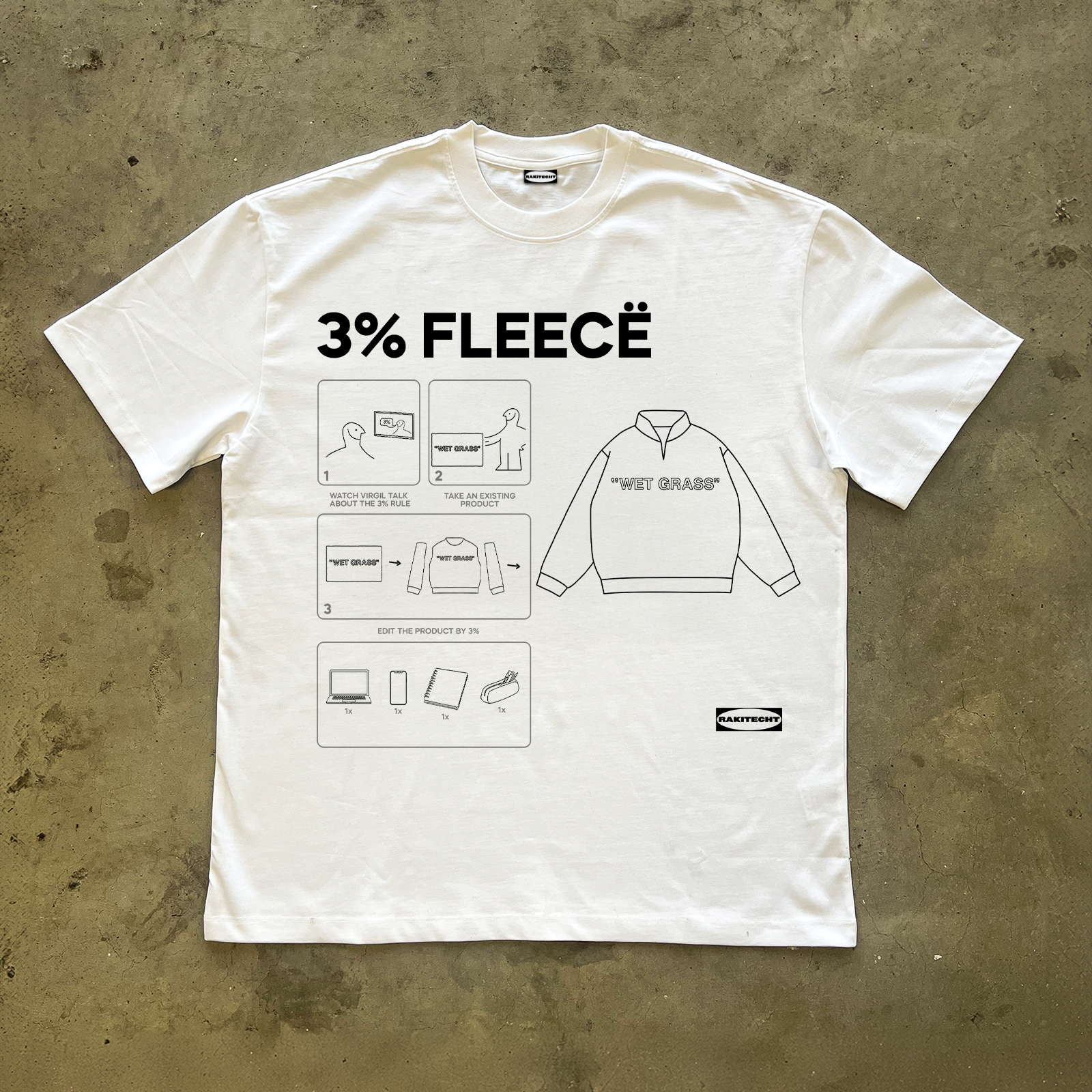 3% Fleecë Tee — Heavyweight Graphic T-Shirt | RAKITECHT – rakitecht