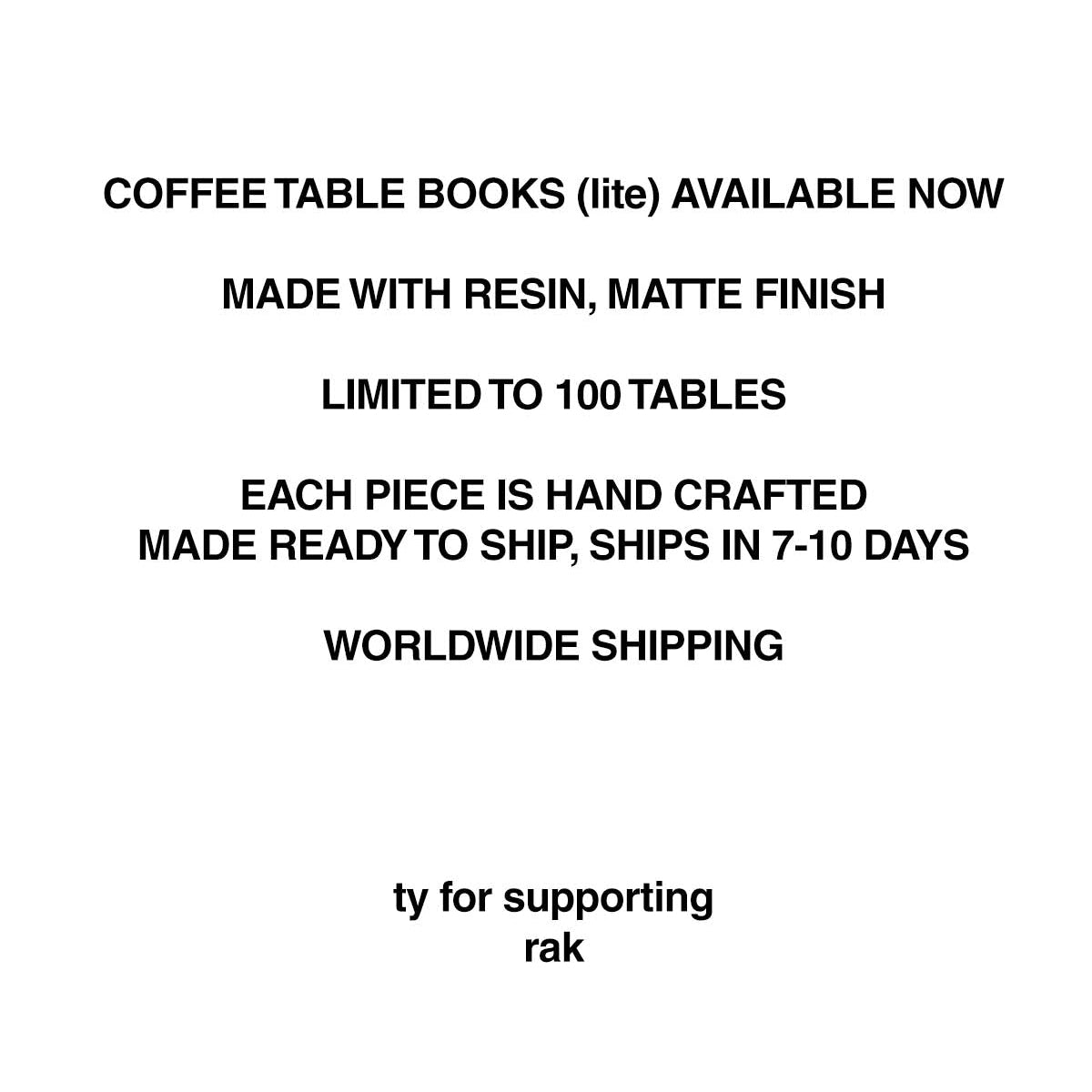 COFFEE TABLE BOOKS LITE